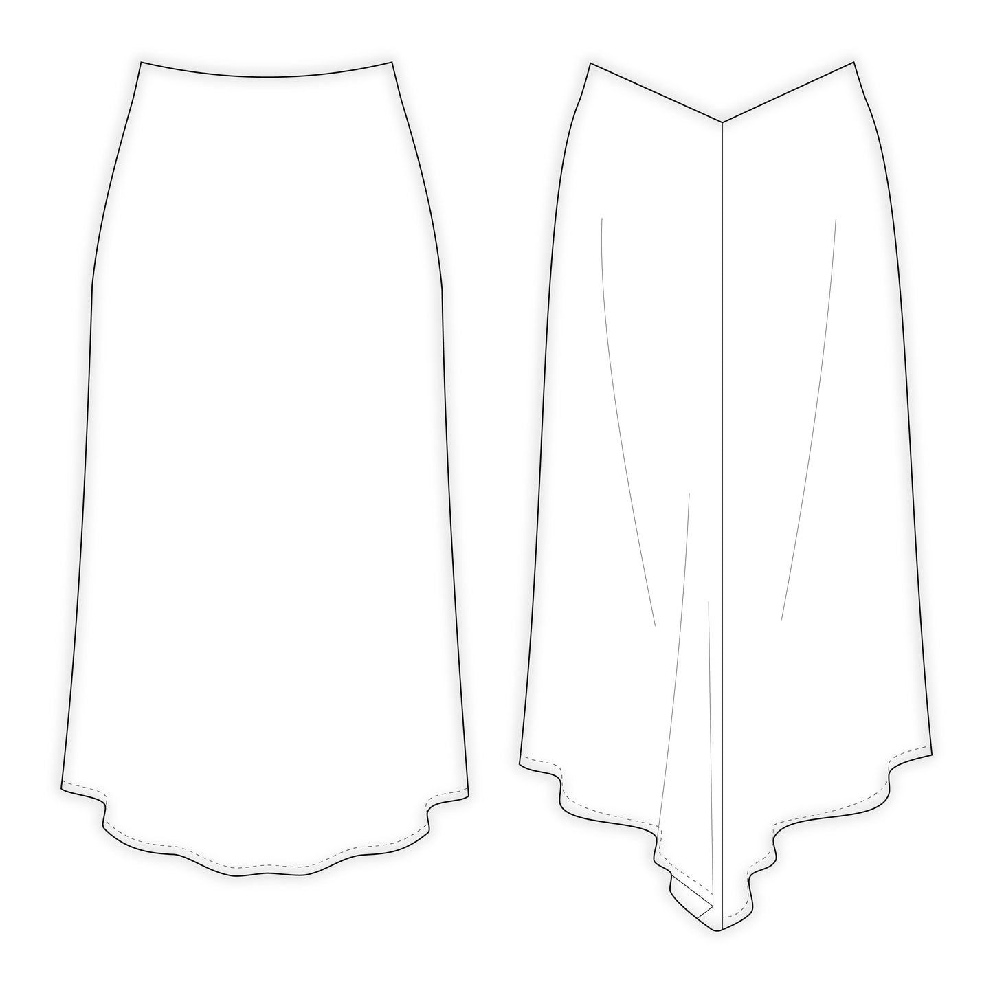 Women's Skirt Sewing Pattern - A0005-22-V-08