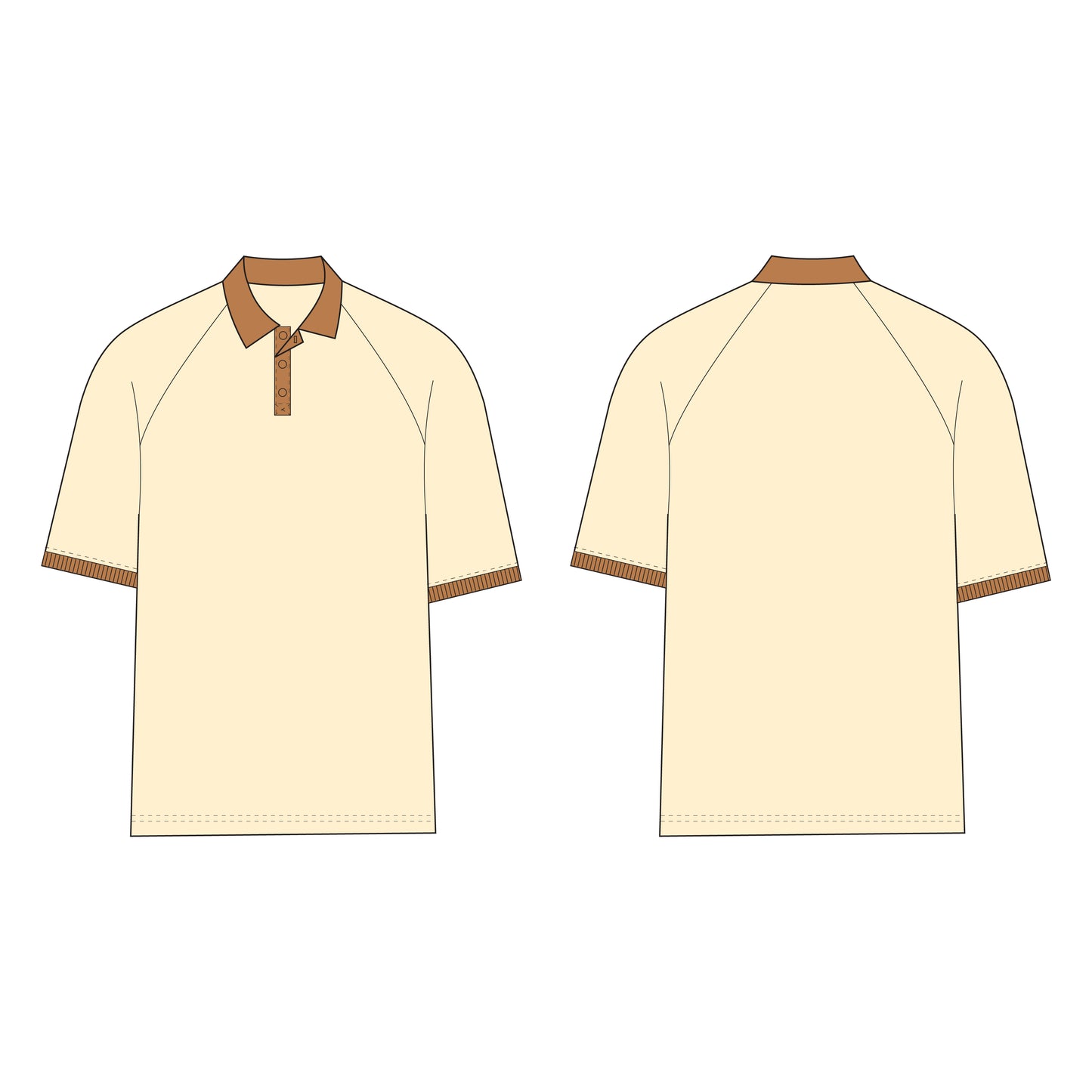 Men's Reglan Sleeves T-Shirt Sewing Pattern - A0012-22-V-05