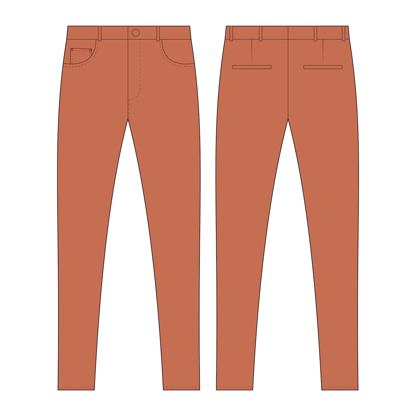 Men's Semi Formal Pant Sewing Pattern - A0006-22-V-08