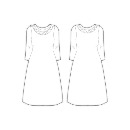 Women's Full Sleeves Regular Fit Kurti Sewing Pattern - A0004-23-W-2