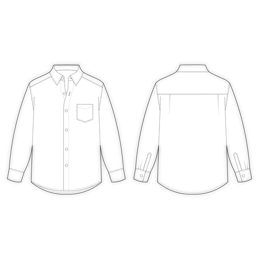 Men's Full Sleeves Regular Fit Shirt Sewing Pattern - A0003-26-Z-02