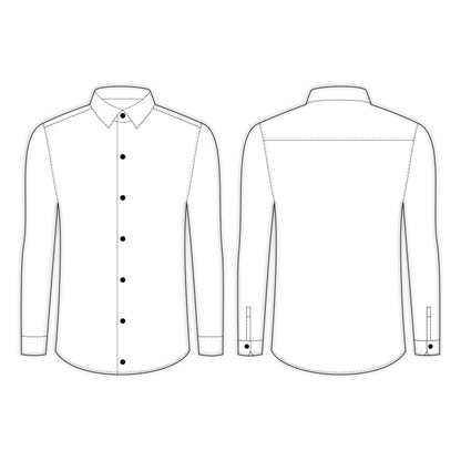 Men's Full Sleeves (Partywear) Shirt Sewing Pattern - A0002-23-W-3