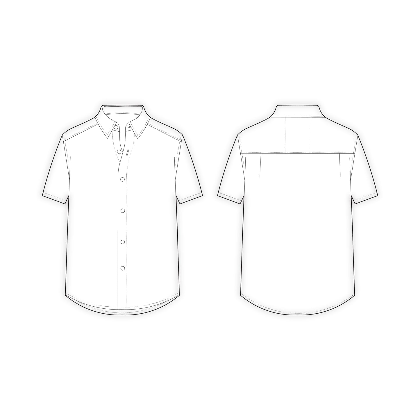 Men's Half Sleeves Regular Fit Shirt Sewing Pattern - A0006-26-Z-02