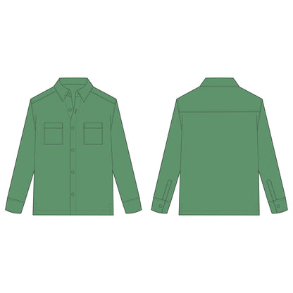 Men's Full Sleeves Shacket Sewing Pattern - A0017-22-V-04
