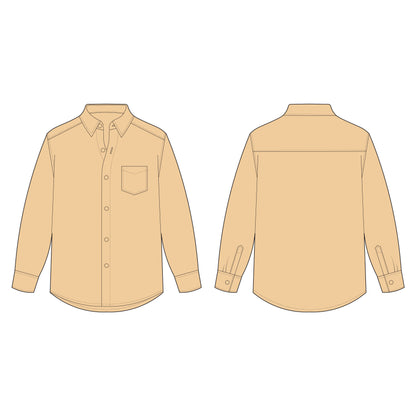 Men's Full Sleeves Regular Fit Shirt Sewing Pattern - A0003-26-Z-02