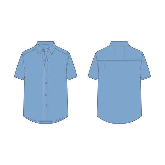 Men's Half Sleeves Regular Fit Shirt Sewing Pattern - A0006-26-Z-02