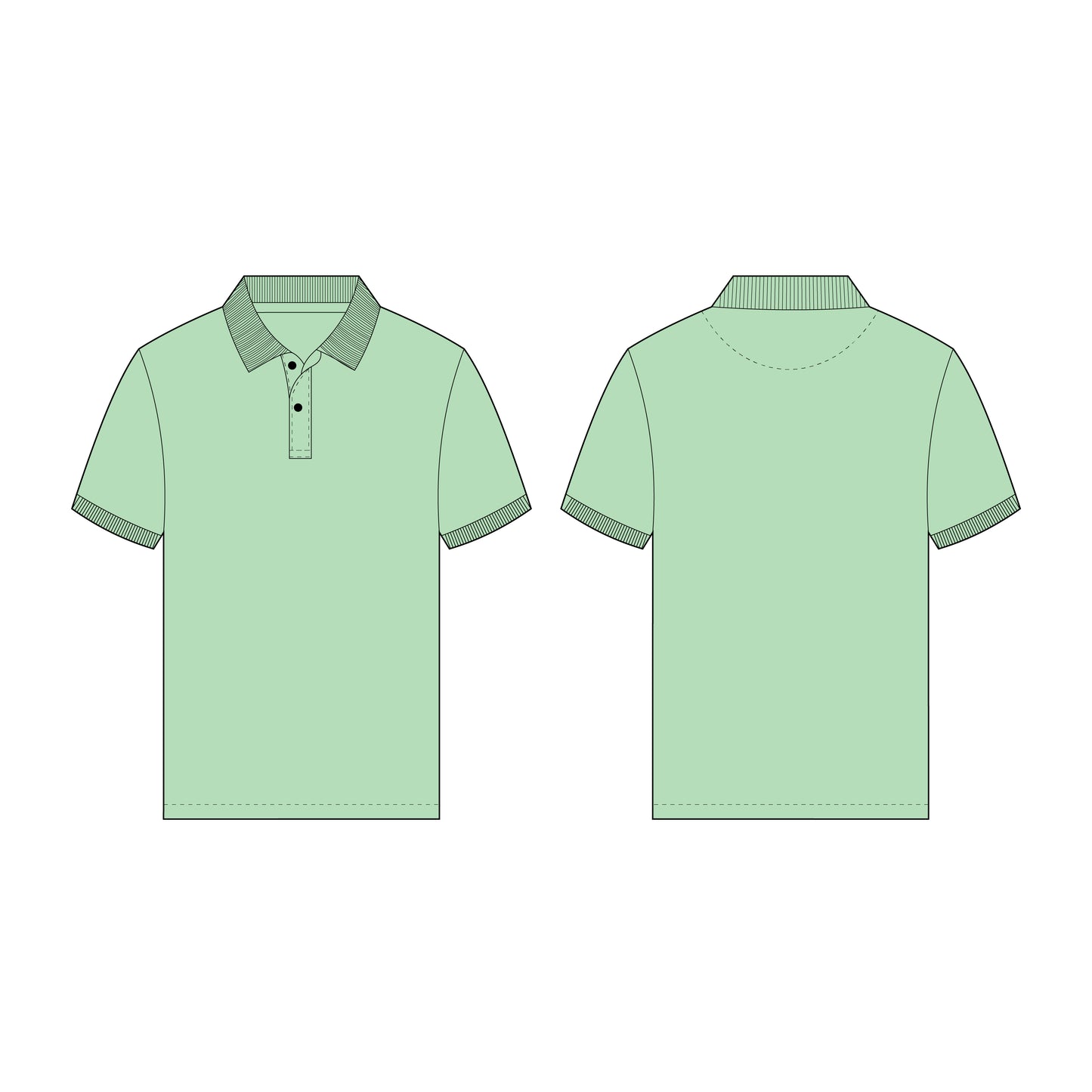 Men's Half Sleeves Polo Neck T-Shirt Sewing Pattern - A0001-25-Y-5