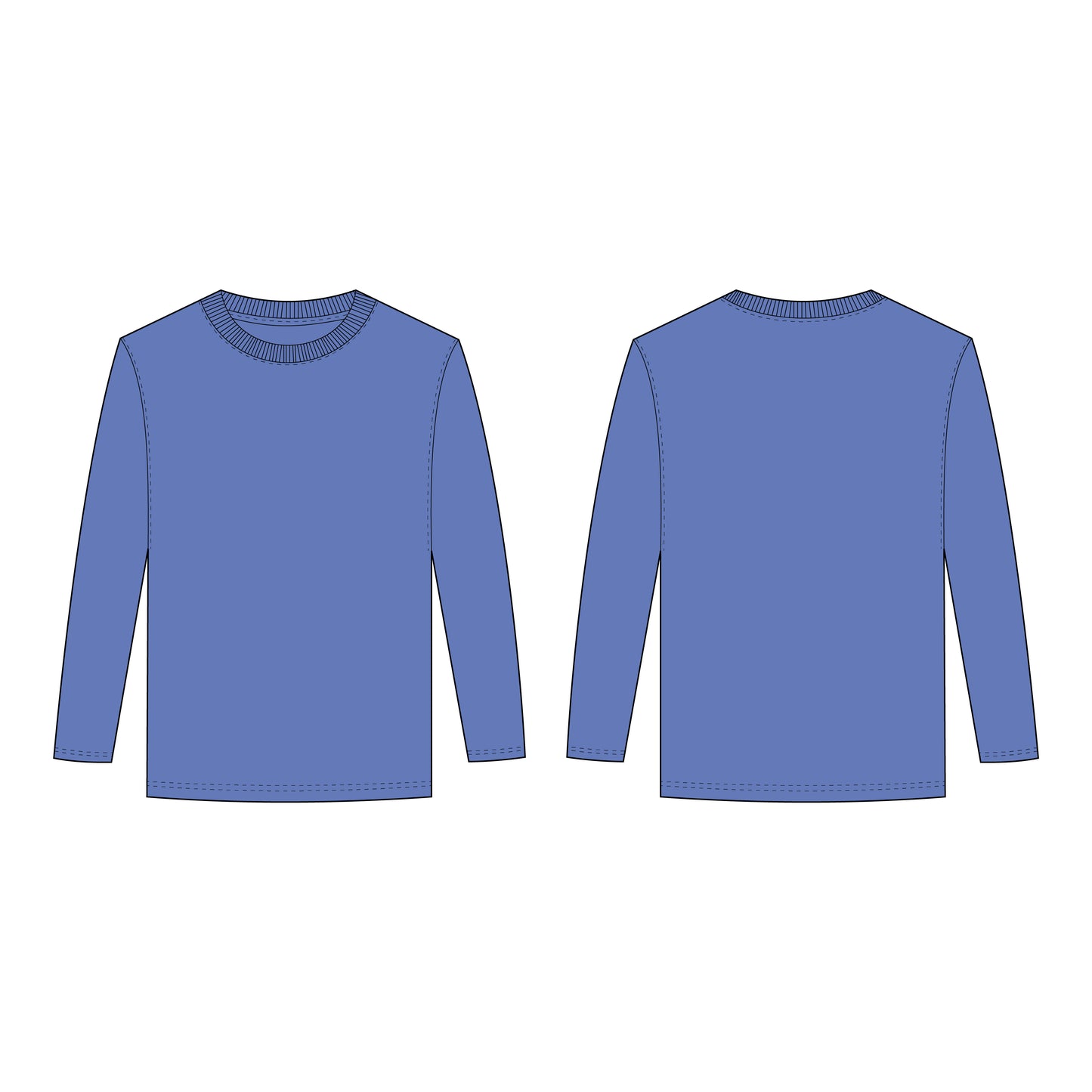 Men's Full Sleeves T-Shirt Sewing Pattern - A0002-22-V-05