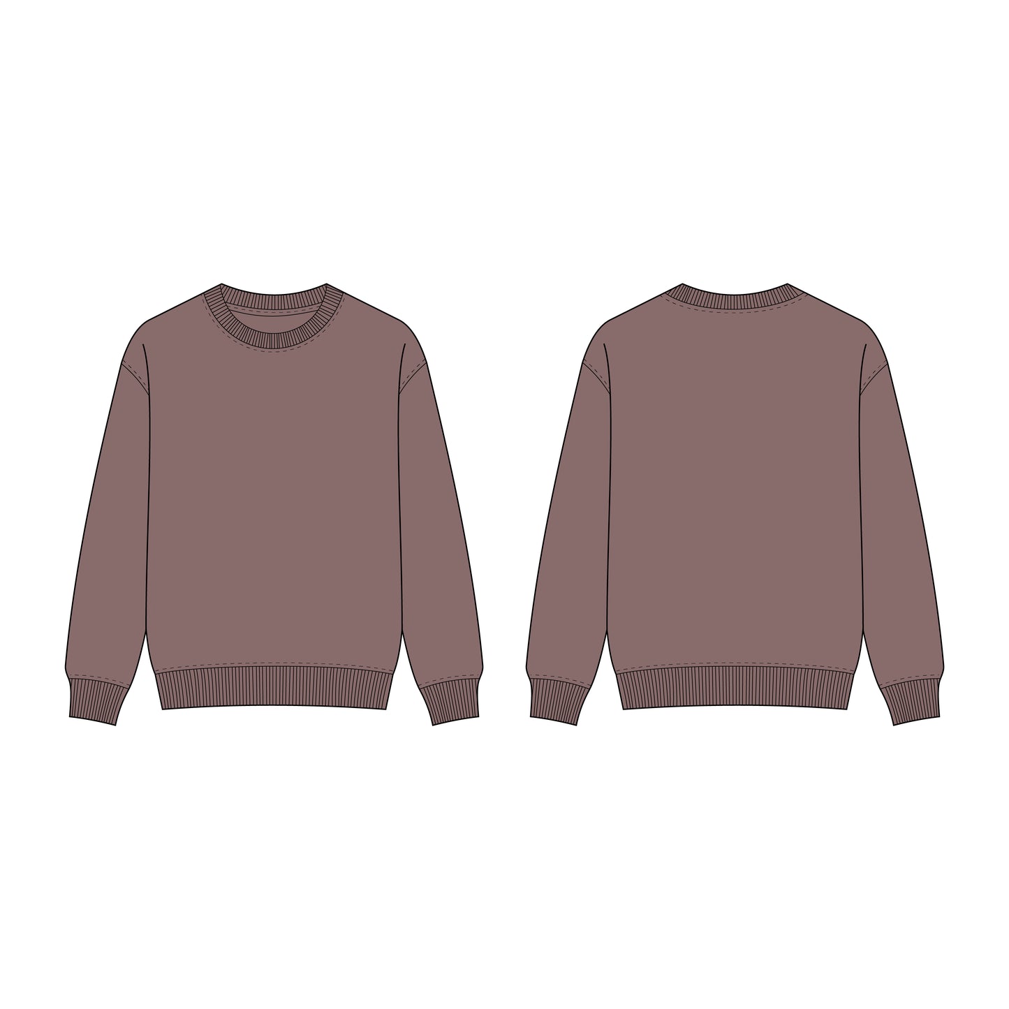 Men's Drop Shoulder Sweatshirt Sewing Pattern - A0004-22-V-05