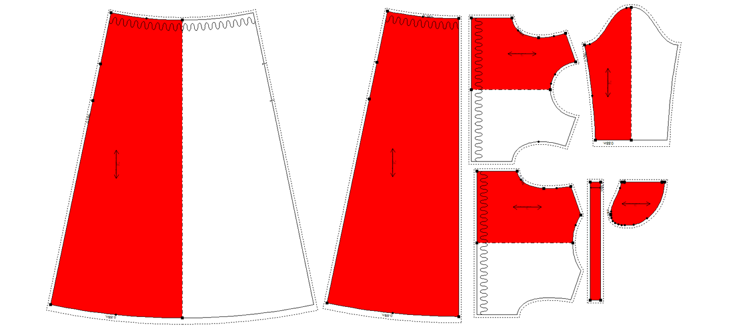Women's Full Sleeves Long Dress Sewing Pattern - A0002-23-W-1