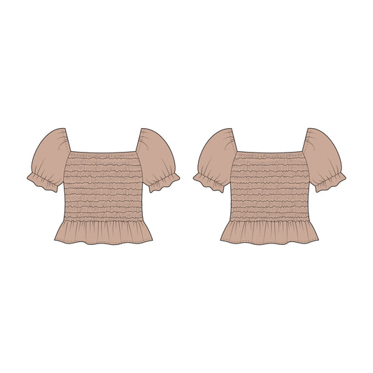 Kids - Girl's Smoking Top Sewing Pattern - A0005-25-Y-8