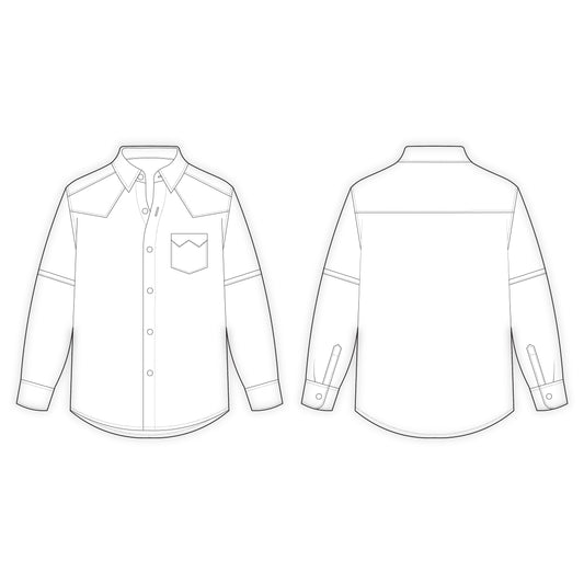 Men's Detachable Sleeves Shirt Sewing Pattern - A0003-22-V-04